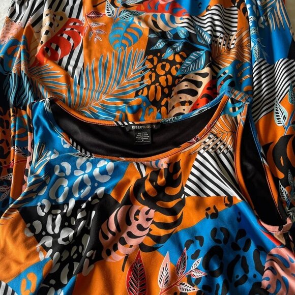 Robert Louis Sleeveless Wide Strap Bohemian Multi-Color Popover Maxi Dress S - Picture 7 of 7